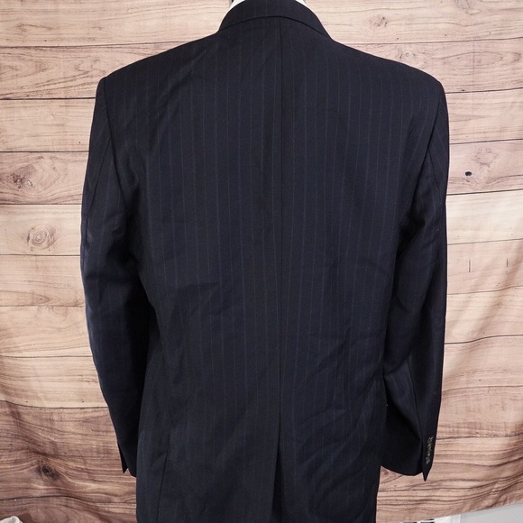 VINTAGE LAUREN RALPH LAUREN WOOLMARK PINSTRIPE SPORT COAT BLAZER SUIT JACKET 40L - Picture 4 of 10